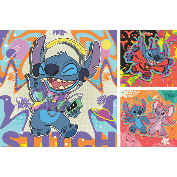 Pussel 3 x 49 BItar Disney Stitch (Bild 2 av 5)
