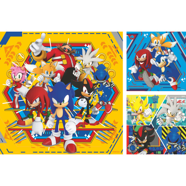 Pussel 3 x 49 Bitar Sonic the Hedgehog (Bild 2 av 5)