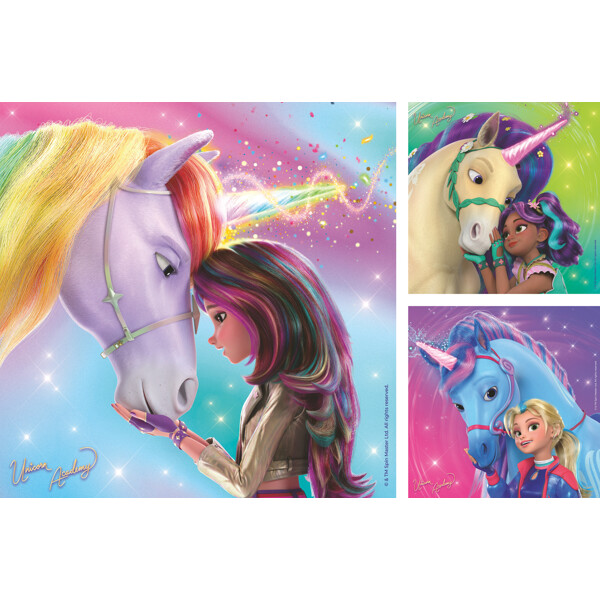 Pussel 3 x 49 Bitar Unicorn Academy (Bild 2 av 5)
