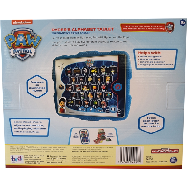 Paw Patrol Ryders Alphabet Pad DK/SE/NO (Bild 3 av 3)