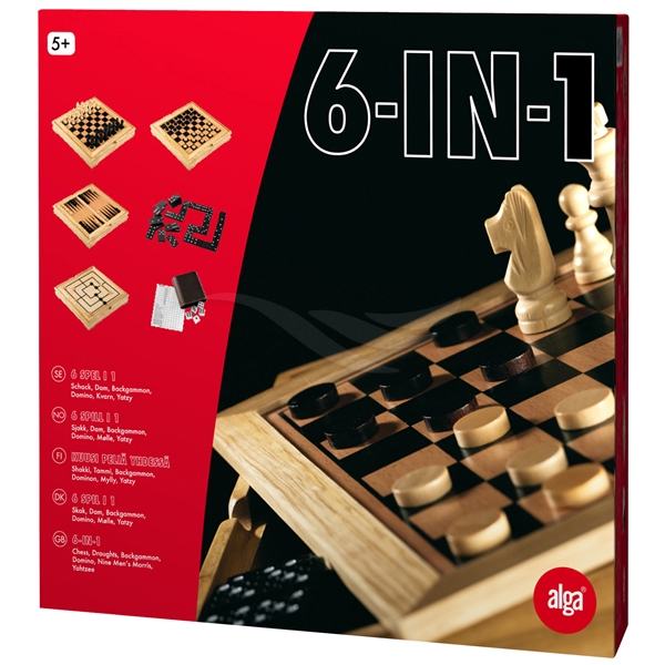 Spelbox Trä 6-i-1