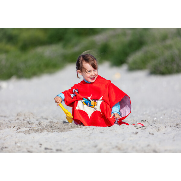 Swimpy Bamse Badponcho Stranden Röd (Bild 3 av 3)