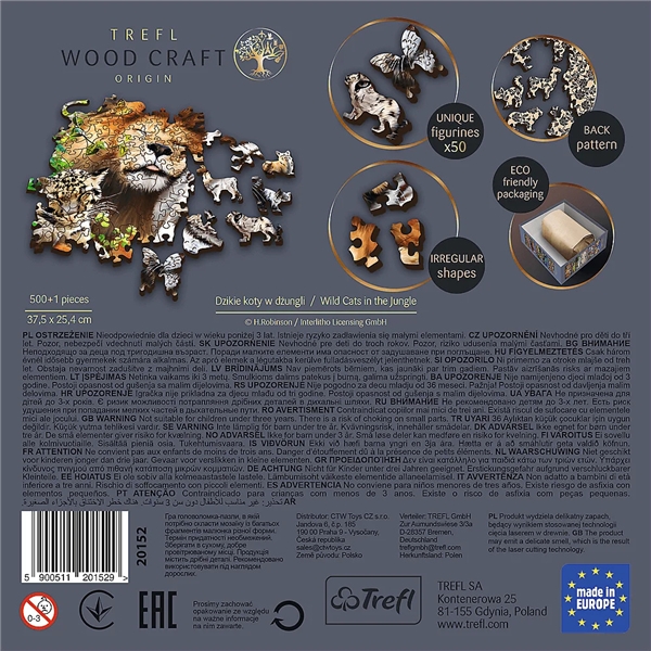 Trefl Wood Pussel Wild Cats 501 Bitar (Bild 5 av 5)