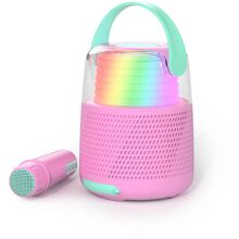 Högtalare Karaoke Kit Mic LED Rosa