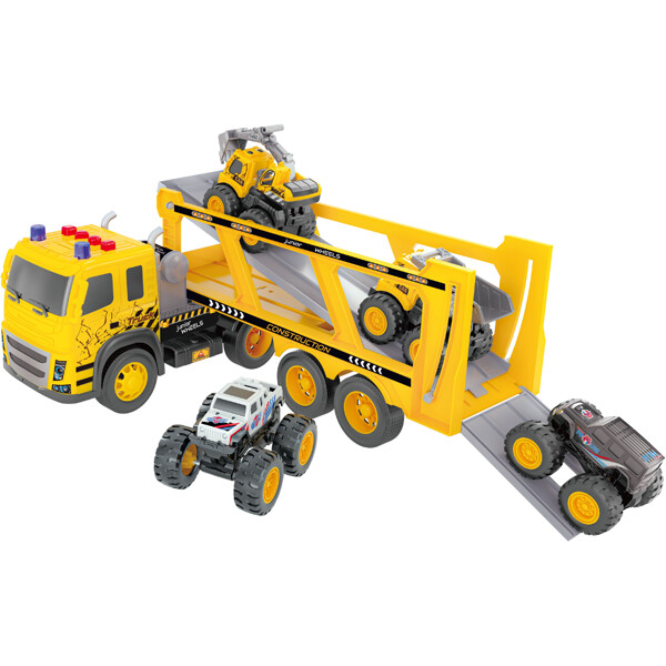 Junior Wheels Friction Trailer W. 4 Vehicles 1:12 (Bild 3 av 3)