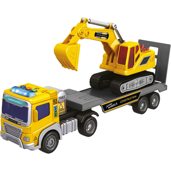 Junior Wheels Friction Trailer W. Excavator 1:16 (Bild 2 av 3)