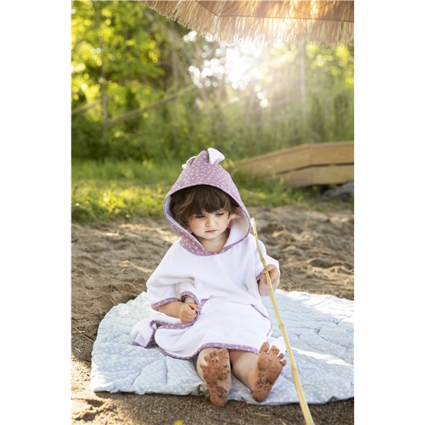 Vinter & Bloom Nordic Leaf Badponcho Soft Pink (Bild 2 av 2)