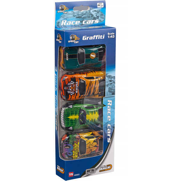 Speed Graffiti Bilar 4-pack
