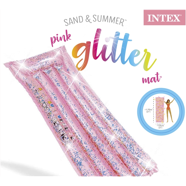 INTEX Badmadrass Rosa Glitter (Bild 2 av 2)